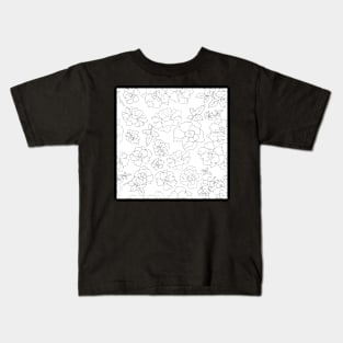 Ramblin' Rose Black on White Kids T-Shirt